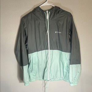 Columbia Gray and Mint Windbreaker